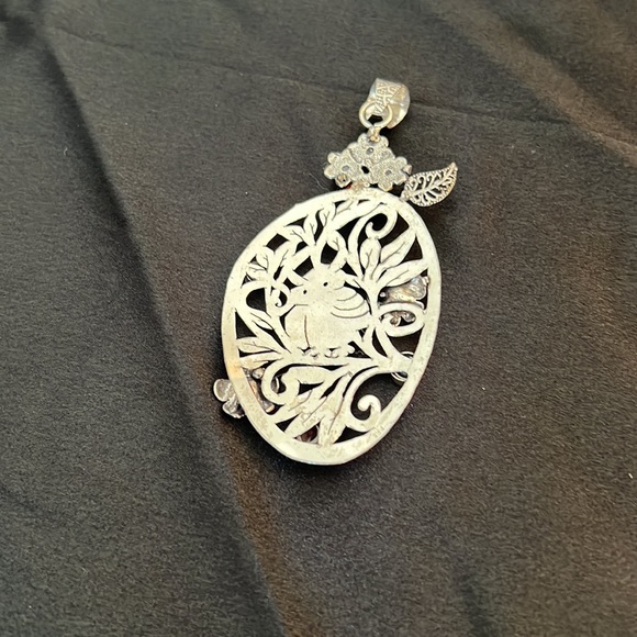 Amber Quartz 925 Silver Antique Pendant 4โ, Gemstones Jewelry, silver necklace. - Picture 4 of 11